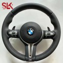 BMW thong pure leather steering wheel suitable for BMW new and old F-chassis model modification cross-border supply