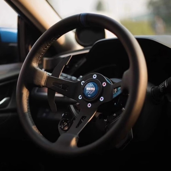 14 inch car modified racing steering wheel MOMO sport model quick release deep concave leather steering wheel